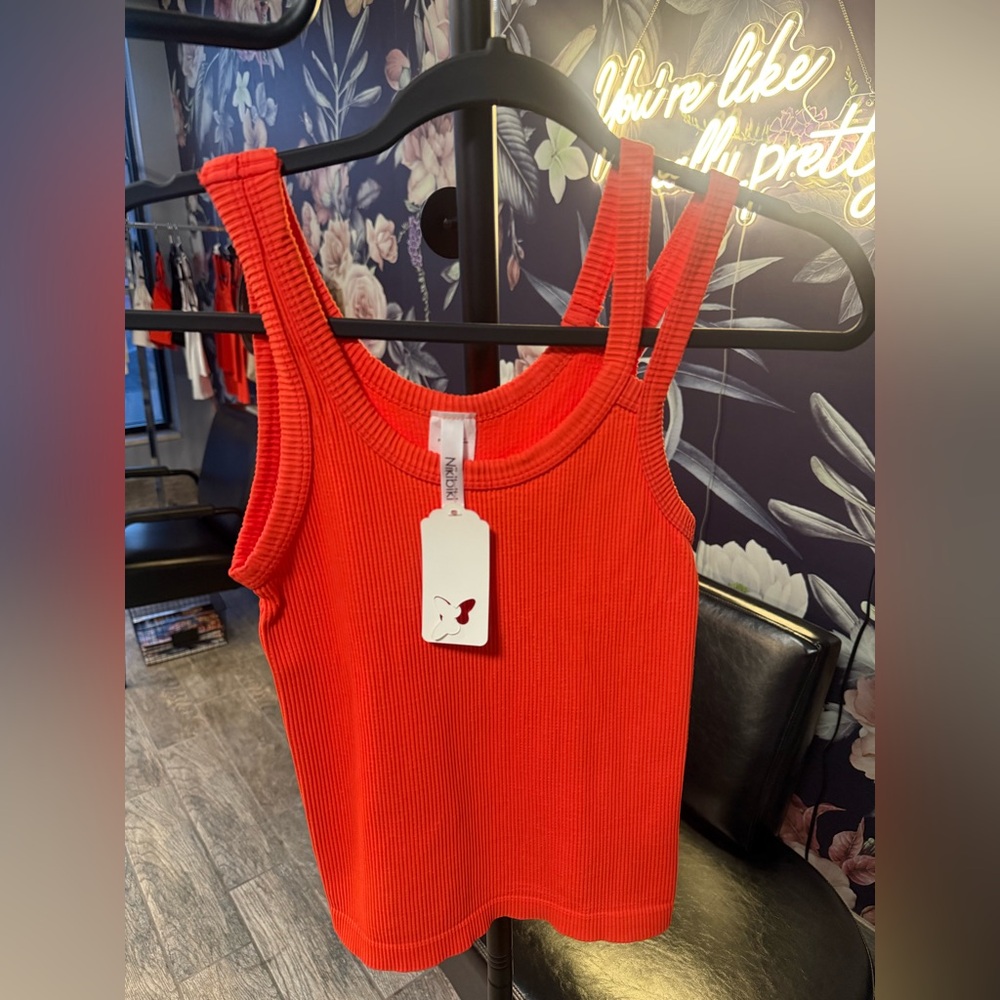 Nikibiki Fiery Red Ribbed Tank Top